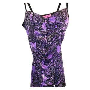 black and purple padded cami
